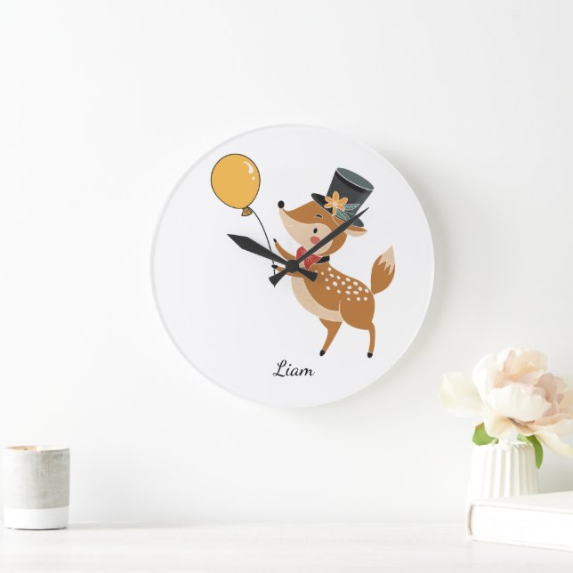 Reloj Redondo Grande Animales festivos - cervatillo (Hogar)