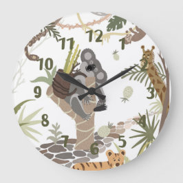 Reloj Redondo Grande "Animales tropicales"