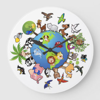 Reloj Redondo Grande Animals for World Peace - Round Clock