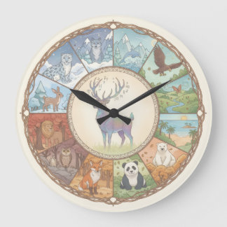 Reloj Redondo Grande Animals image round coaster sticker