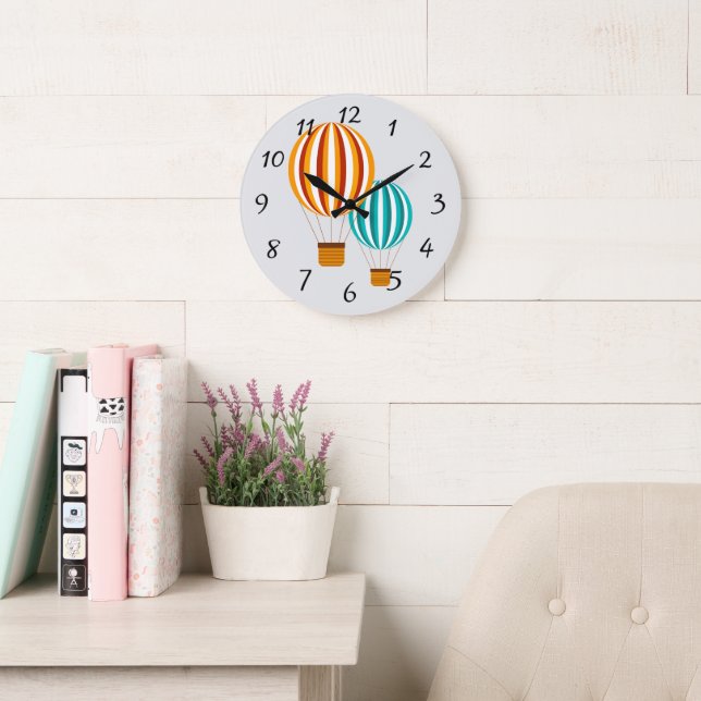 Reloj Redondo Grande Animated Hot Air Balloon Clock (Sala de lectura)