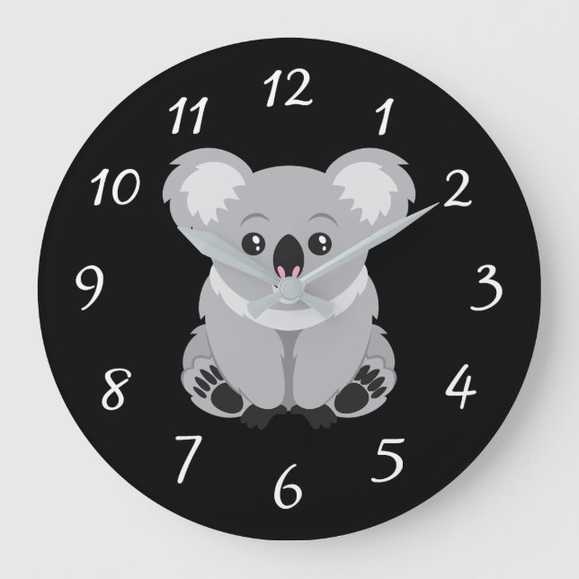 Reloj Redondo Grande Animated Koala Bear Large Clock (Anverso)