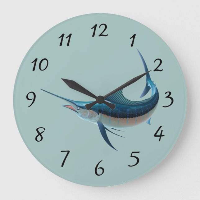 Reloj Redondo Grande Animated Swordfish (Anverso)