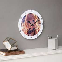 RELOJ REDONDO GRANDE ANIME CHICA
