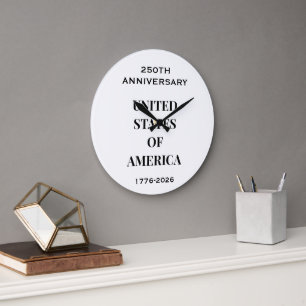 Reloj Redondo Grande Aniversario 250 1776–2026 – Encendedor Premium USA