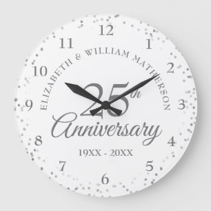 Reloj Redondo Grande Aniversario 25 Silver Stardust