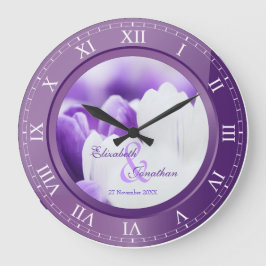 Reloj Redondo Grande Aniversario boda púrpura antisemita números romano
