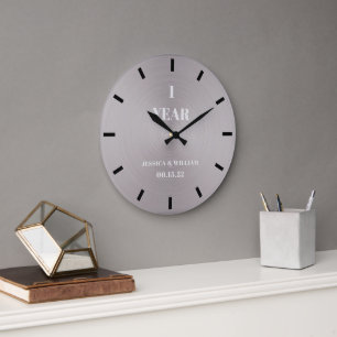 Reloj Redondo Grande Aniversario de Boda mínimo moderno