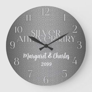 Reloj Redondo Grande Aniversario de Bodas de Plata 25 personalizado