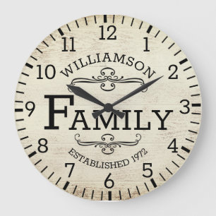 Reloj Redondo Grande Aniversario de la Madera Rusa Personalizado de nom