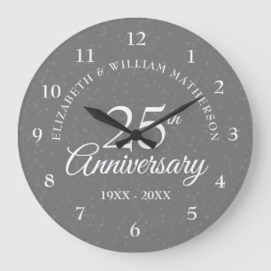 Reloj Redondo Grande Aniversario de plata 25 Aniversario Stardust