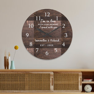 Reloj Redondo Grande Aniversario del Boda de citas rusas de amor de mad