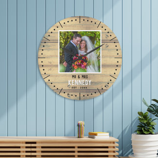 Reloj Redondo Grande  Aniversario del nuevo Boda de la Madera Rusa  