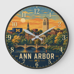 Reloj Redondo Grande Ann Arbor Michigan Campus