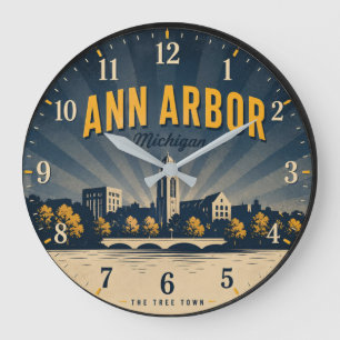 Reloj Redondo Grande Ann Arbor Michigan Historic College Town 