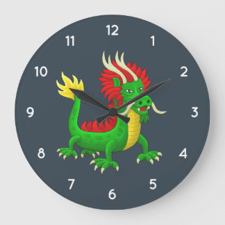 Reloj Redondo Grande Año del Dragón Chino