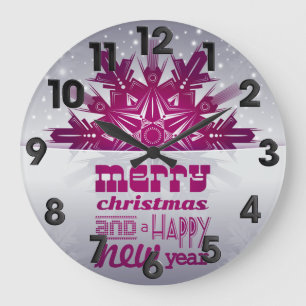 Reloj Redondo Grande Año feliz de los navidades