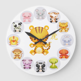 Reloj Redondo Grande Año zodiaco chino del tigre
