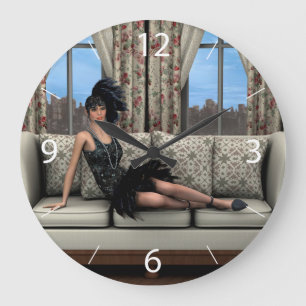 Reloj Redondo Grande Años veinte rugientes vintage retro siglo XX XXX