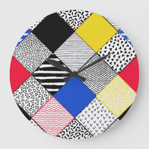 Reloj Redondo Grande Antecedentes: pájaros, puntos de polka.