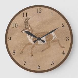Reloj Redondo Grande Antelope de Pronghorn en el Suroeste