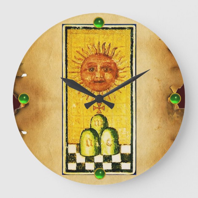 RELOJ REDONDO GRANDE ANTIGUA RENACIMIENTO TAROTS 19 /EL SOL (Anverso)