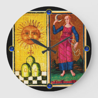 RELOJ REDONDO GRANDE ANTIGUA RENAISSANCIA TAROTS /EL SOL Y LA LUNA