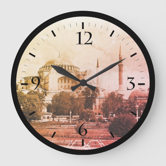 Reloj Redondo Grande Antigua Turquía basílica de Santa Sofía de Estambu (Anverso)
