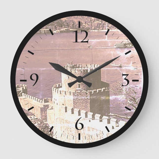 Reloj Redondo Grande Antigua Turquía Estambul Fortaleza de Bósforo Gran (Anverso)