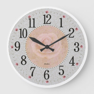 Reloj Redondo Grande Antiguo Chic Deslucido Vintage