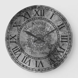 Reloj Redondo Grande Antiguo Rústico Chic Desgastado Numeral Romano Vin