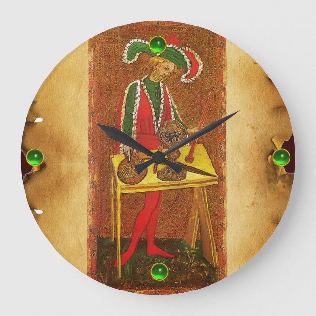 RELOJ REDONDO GRANDE ANTIQUE RENAISSANCE TAROTS 1 /THE MAGICIAN (Anverso)