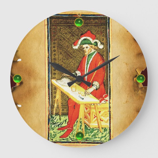 RELOJ REDONDO GRANDE ANTIQUE RENAISSANCE TAROTS 1 /THE MAGICIAN (Anverso)