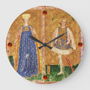 RELOJ REDONDO GRANDE ANTIQUE RENAISSANCE TAROTS /MAID AND PAGE OF WANDS