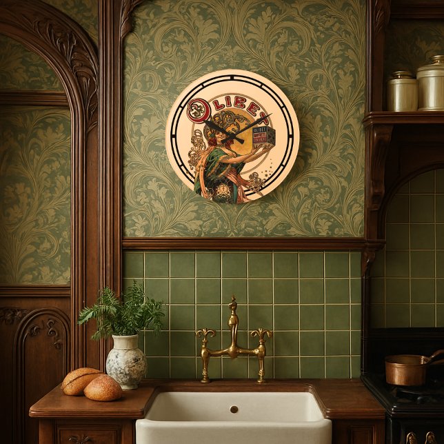 Reloj Redondo Grande Anuncio de Biscuits Franceses de la era victoriana (Subido por el creador)