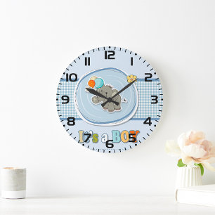 Reloj Redondo Grande Anuncio de Elefante Bebé Niño Adorable