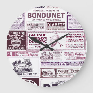 Reloj Redondo Grande Anuncios de periódicos franceses de época de 1910