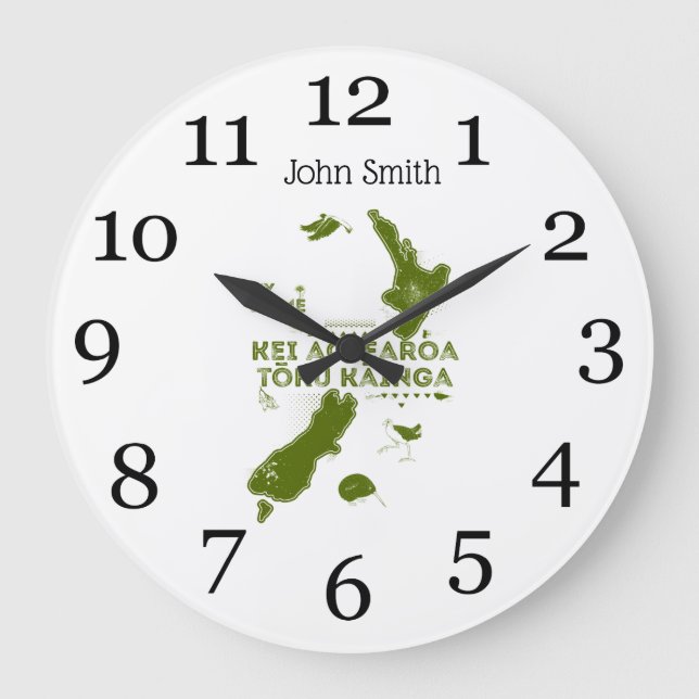 Reloj Redondo Grande Aotearoa is my home (Anverso)