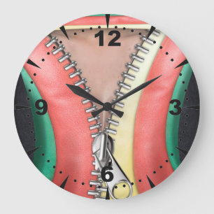 Reloj Redondo Grande apariencia de cuero