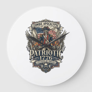 Reloj Redondo Grande Apocalipsis Zombie Patriota General Zombie Patriót