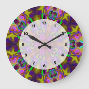 Reloj Redondo Grande Apófisis Kaleidoscope Arte Fractal - II