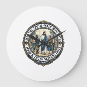 Reloj Redondo Grande Apologética de Jesús Teología Camiseta Nerd de Fe