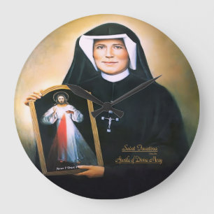 Reloj Redondo Grande Apóstol de Santa Faustina de divina misericordia