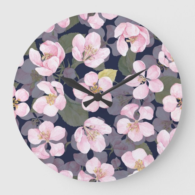 Reloj Redondo Grande Apple en auge: color azul oscuro (Anverso)