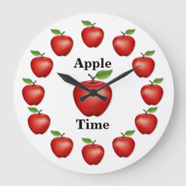 Reloj Redondo Grande Apple, Red Delicious
