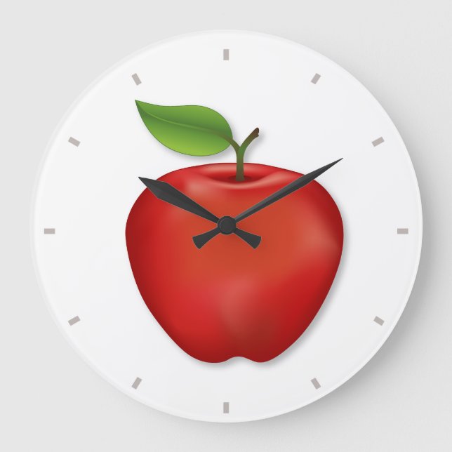 Reloj Redondo Grande Apple Rojo (Anverso)