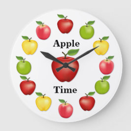 Reloj Redondo Grande Apple Time, Delicioso, Abuela Smith, Variedad Rosa