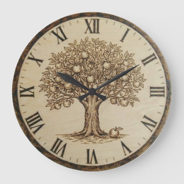 Reloj Redondo Grande Apple Tree Wall Clock  (Anverso)