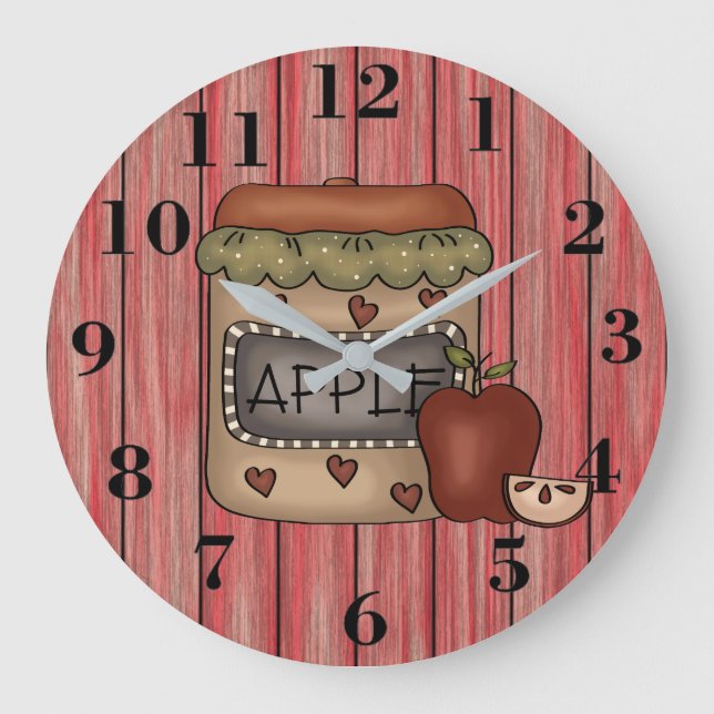 Reloj Redondo Grande Apples de país (Anverso)