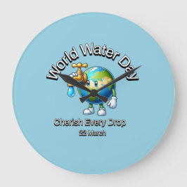 Reloj Redondo Grande Apreciar cada gota. Día Mundial del Agua.